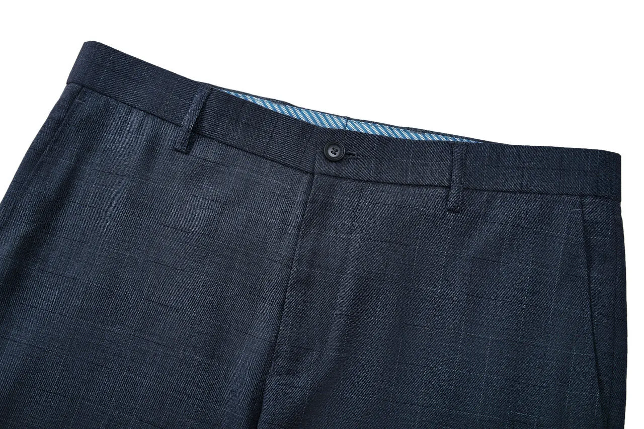 Blended Stretch Prince of Whales Check Suit Pants in Slim Fit
