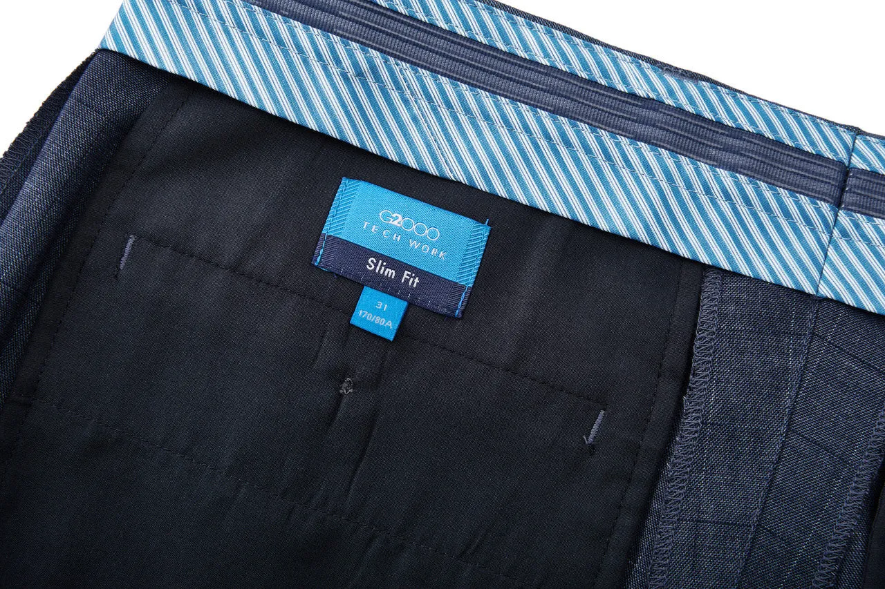 Blended Stretch Prince of Whales Check Suit Pants in Slim Fit