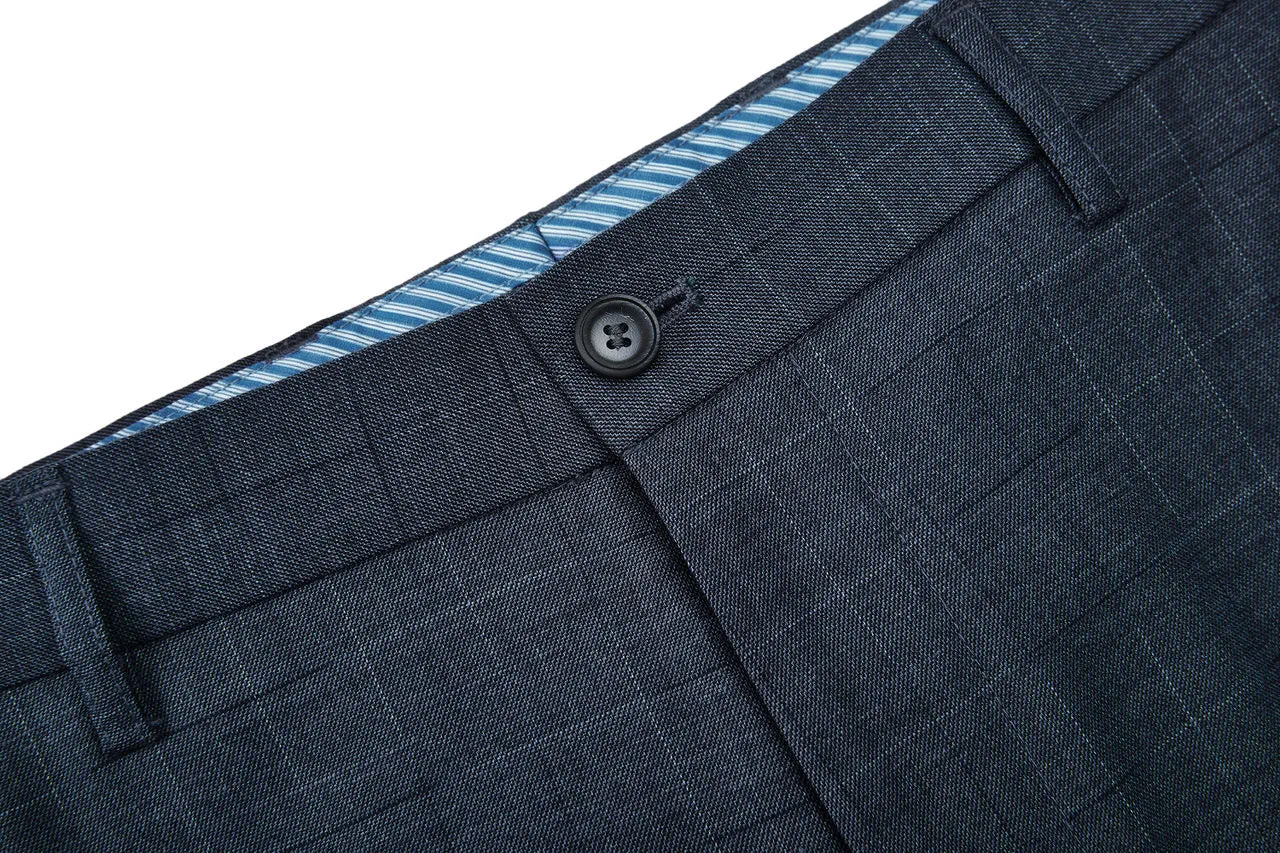 Blended Stretch Prince of Whales Check Suit Pants in Slim Fit