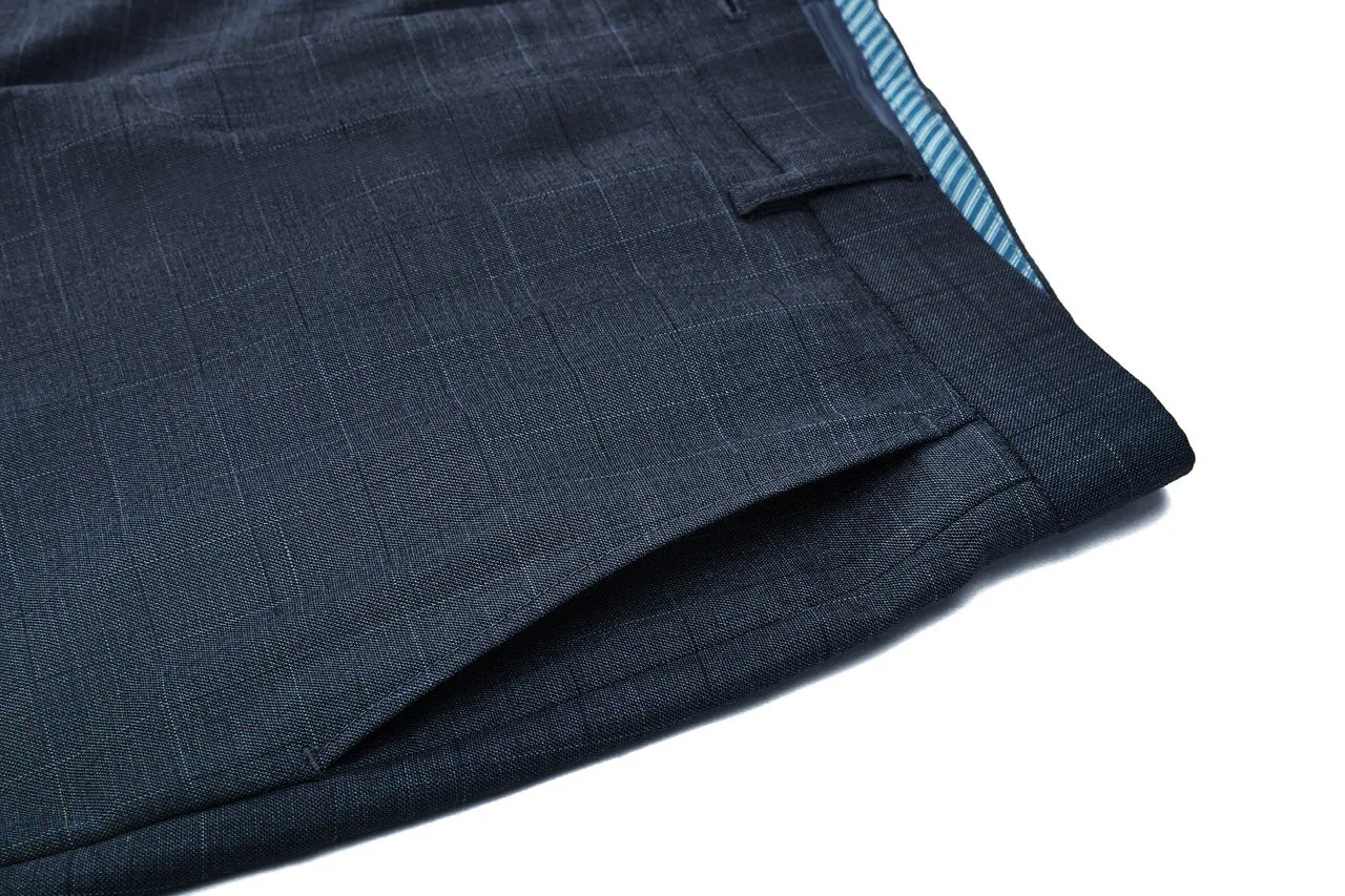 Blended Stretch Prince of Whales Check Suit Pants in Slim Fit