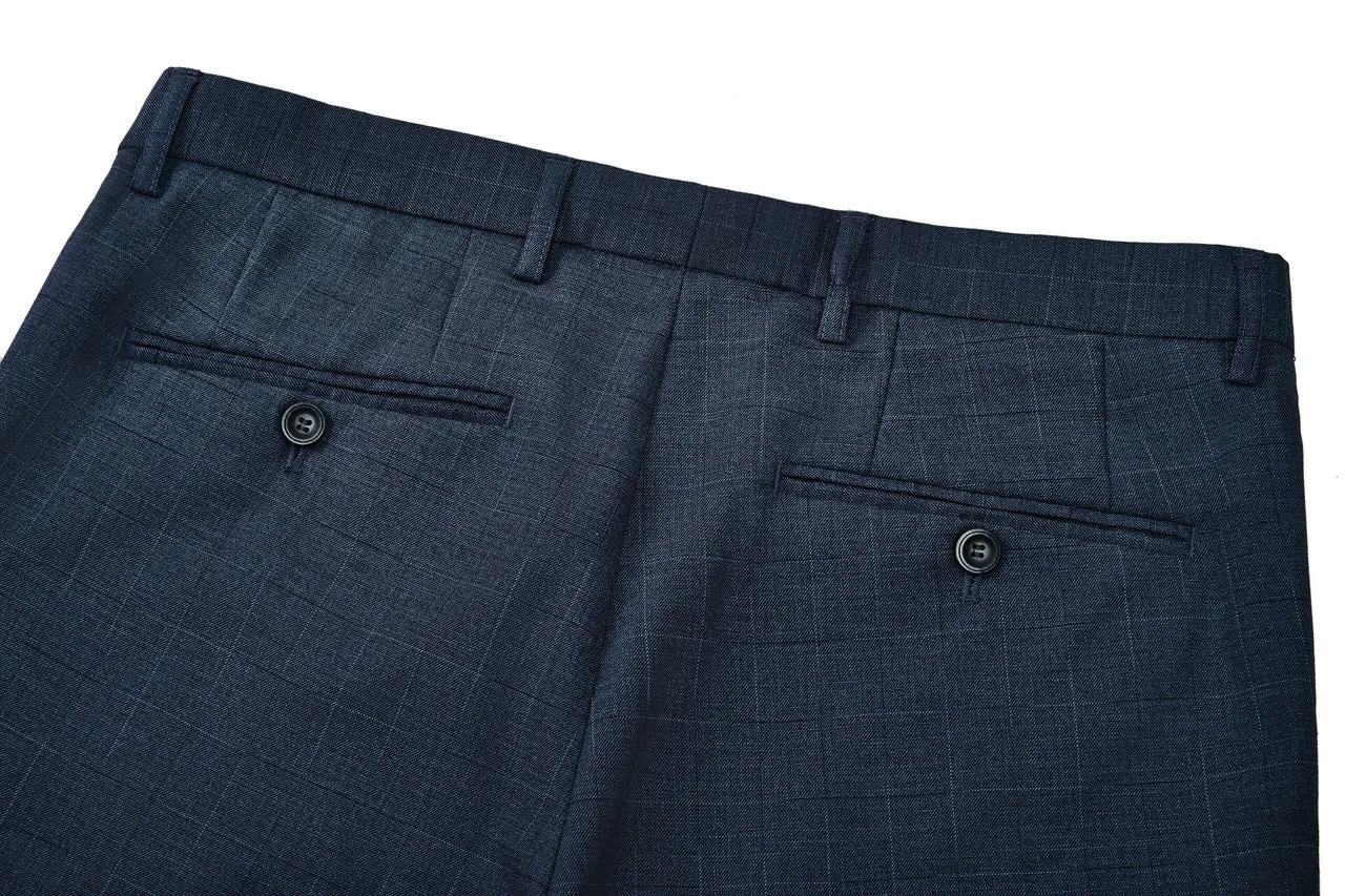 Blended Stretch Prince of Whales Check Suit Pants in Slim Fit