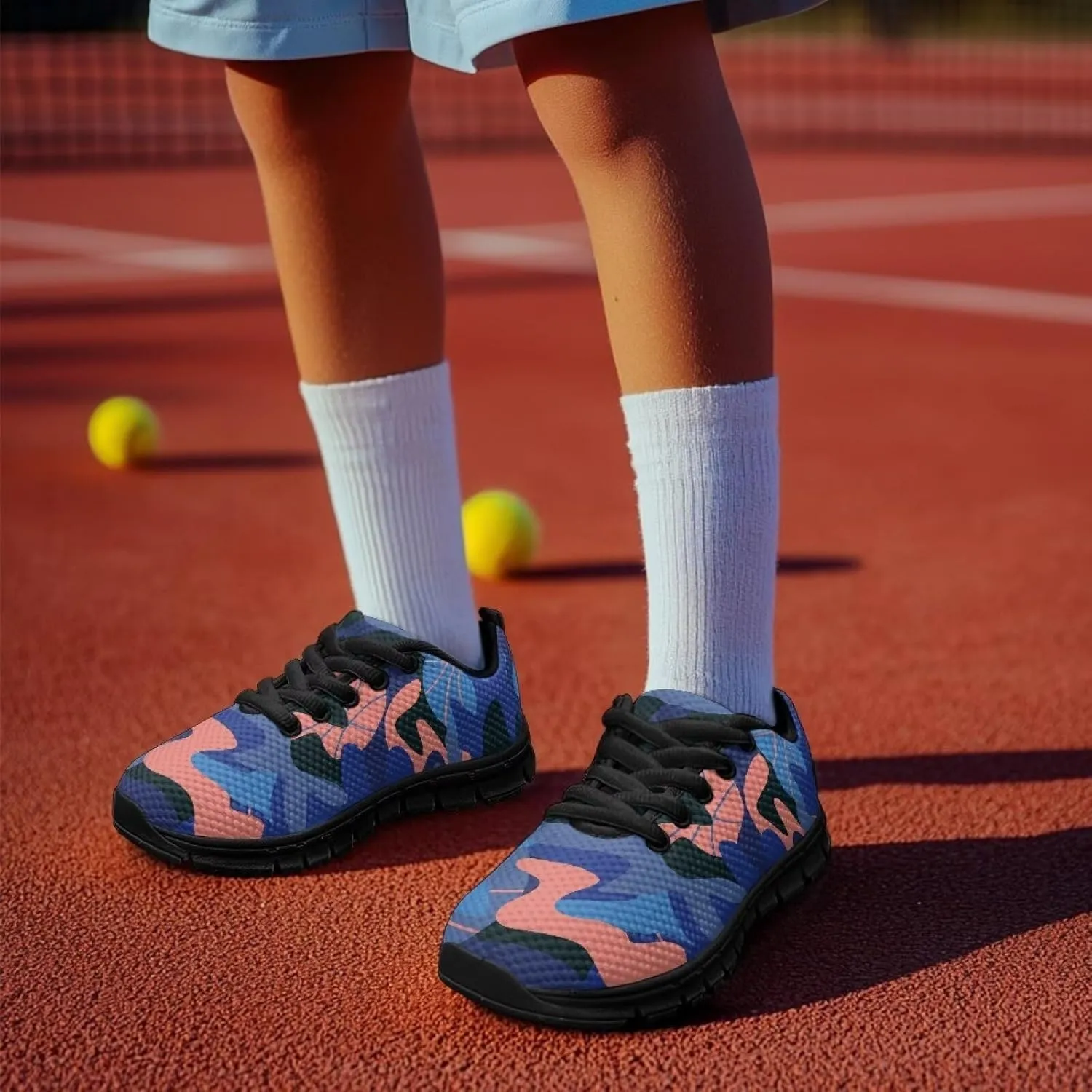 Boy's Sneakers Lightweight Camo Graphic Tennis Shoes Breathable Soft Athletic Running Shoes for Little Big Boys
