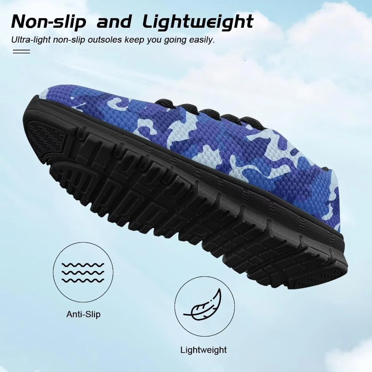 Boy's Sneakers Lightweight Camo Graphic Tennis Shoes Breathable Soft Athletic Running Shoes for Little Big Boys