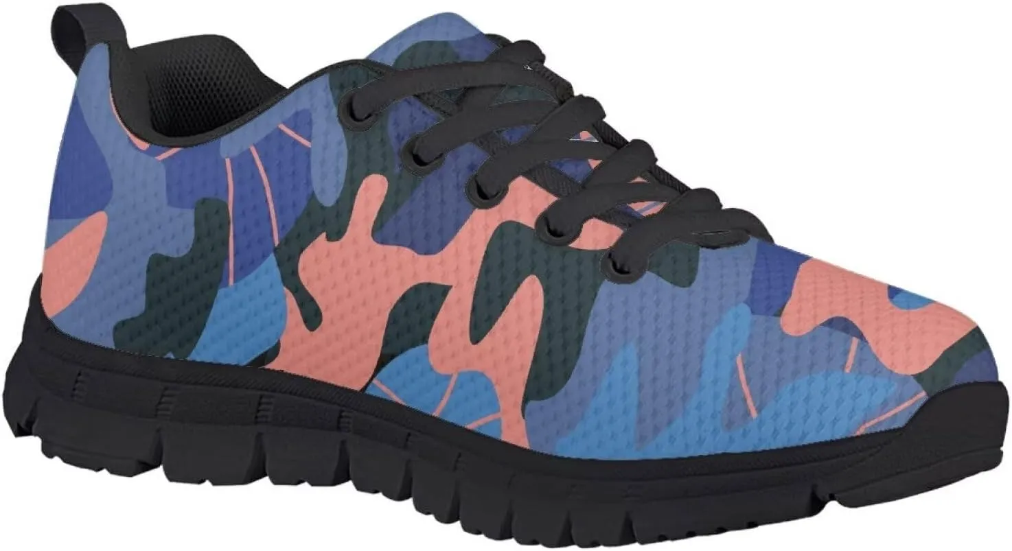 Boy's Sneakers Lightweight Camo Graphic Tennis Shoes Breathable Soft Athletic Running Shoes for Little Big Boys