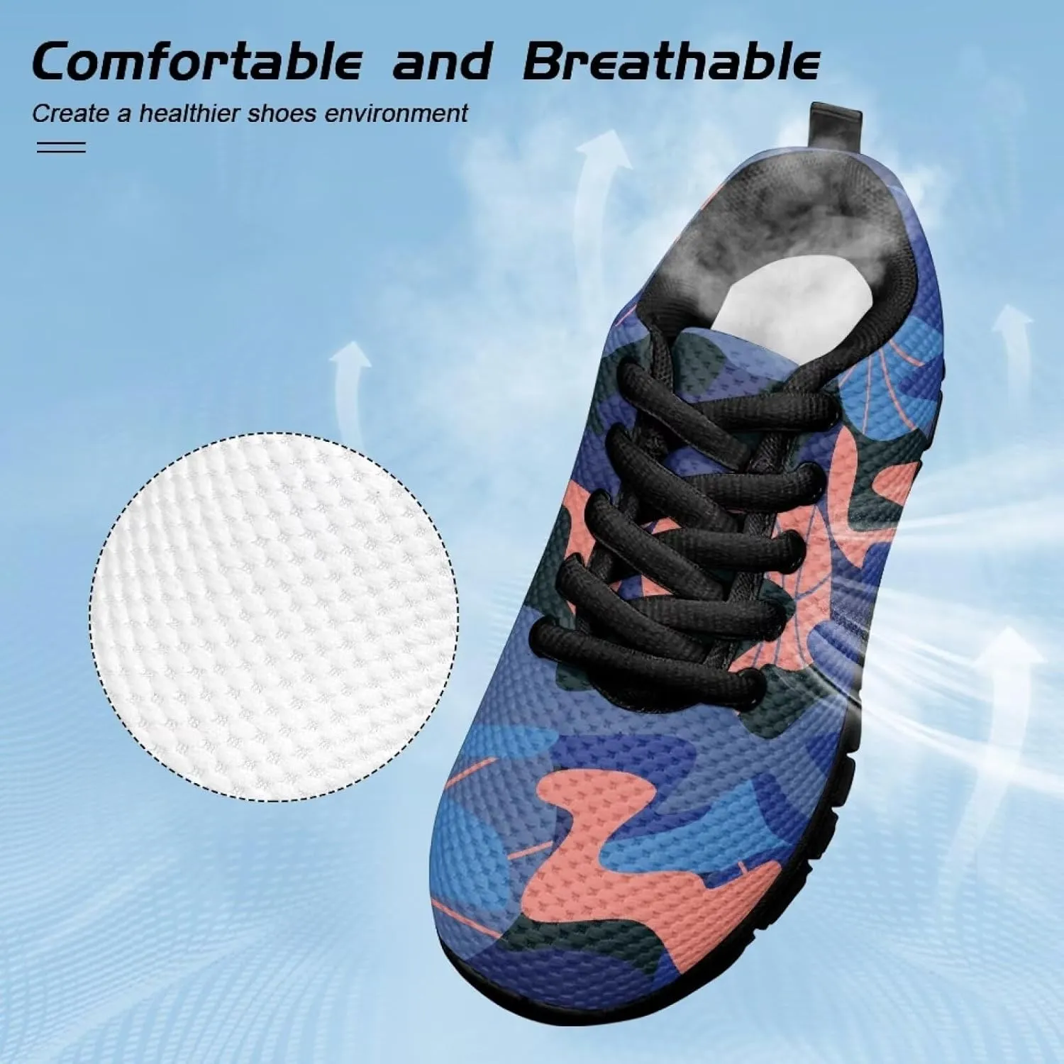 Boy's Sneakers Lightweight Camo Graphic Tennis Shoes Breathable Soft Athletic Running Shoes for Little Big Boys