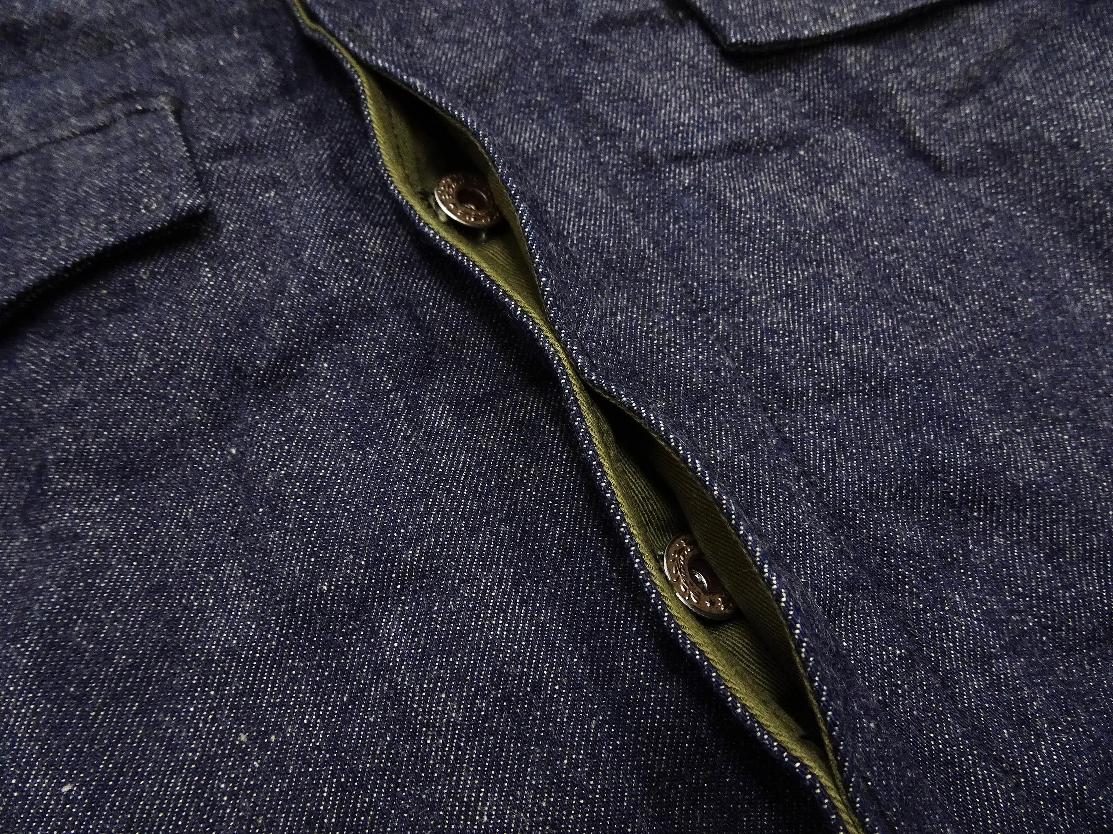 Buzz Rickson Denim Jacket Men's Denim version of the US Army M-1943 Field Jacket M-43 Jean Coat BR15575 421A) One Wash