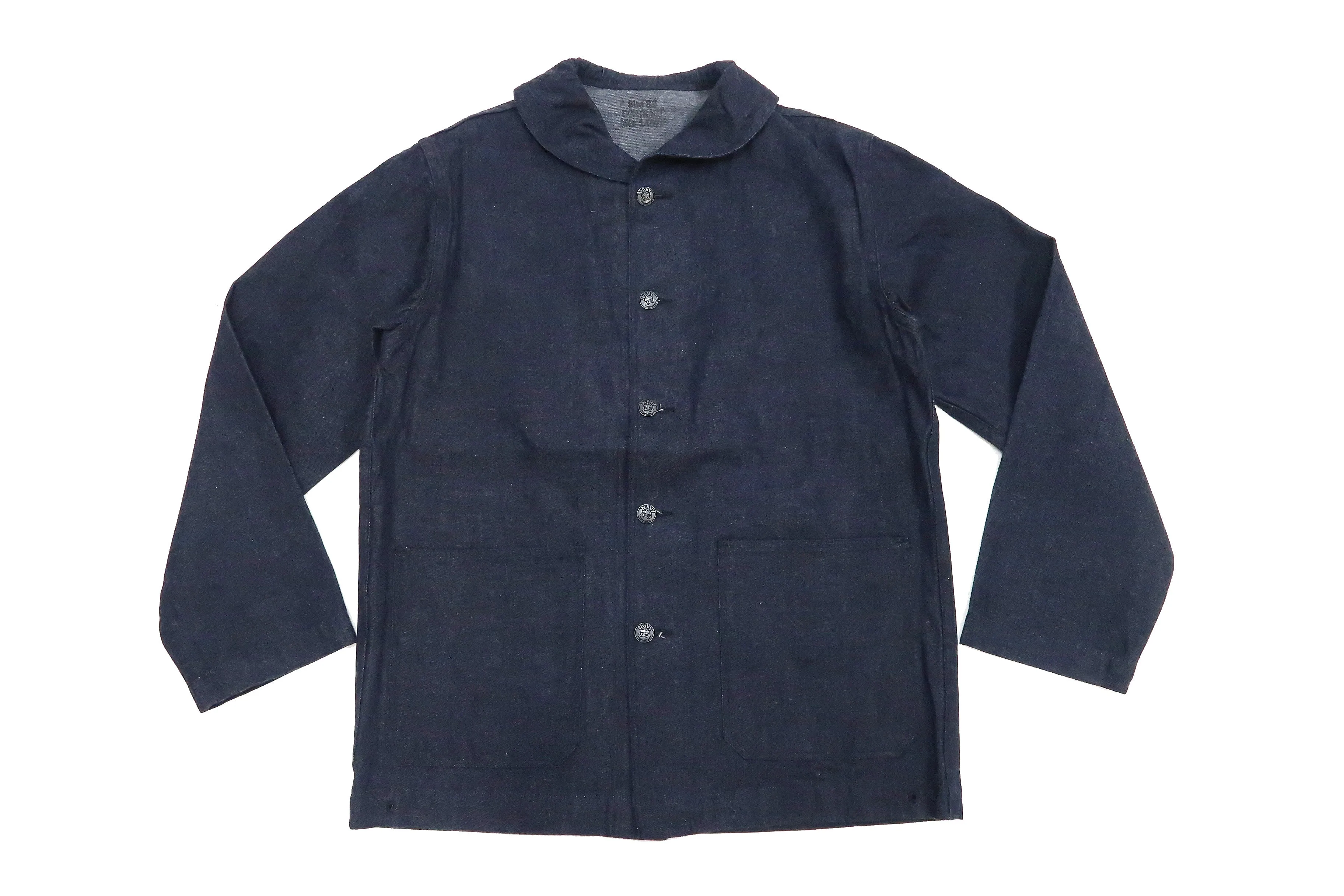 Buzz Rickson Shawl Collar Denim Jacket Men's Reproduction of US Navy Dungaree Jumper BR12744