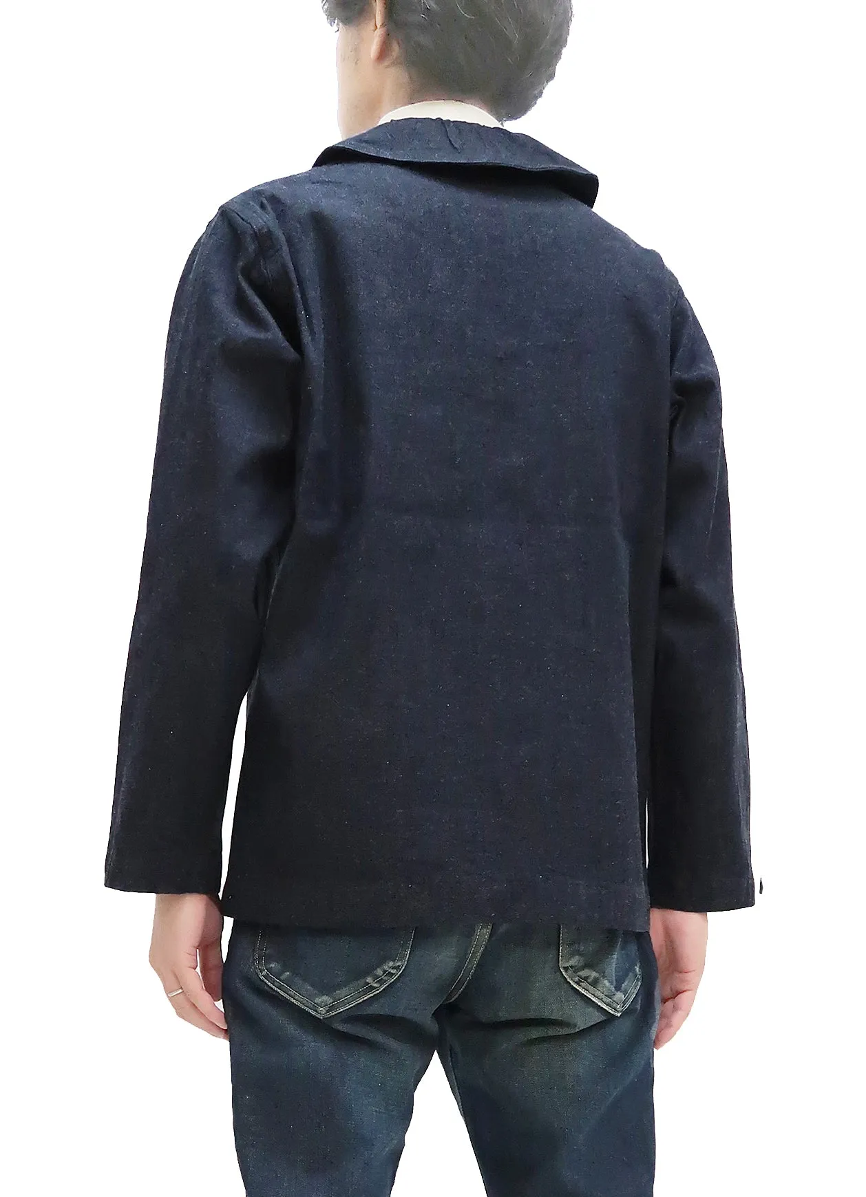 Buzz Rickson Shawl Collar Denim Jacket Men's Reproduction of US Navy Dungaree Jumper BR12744