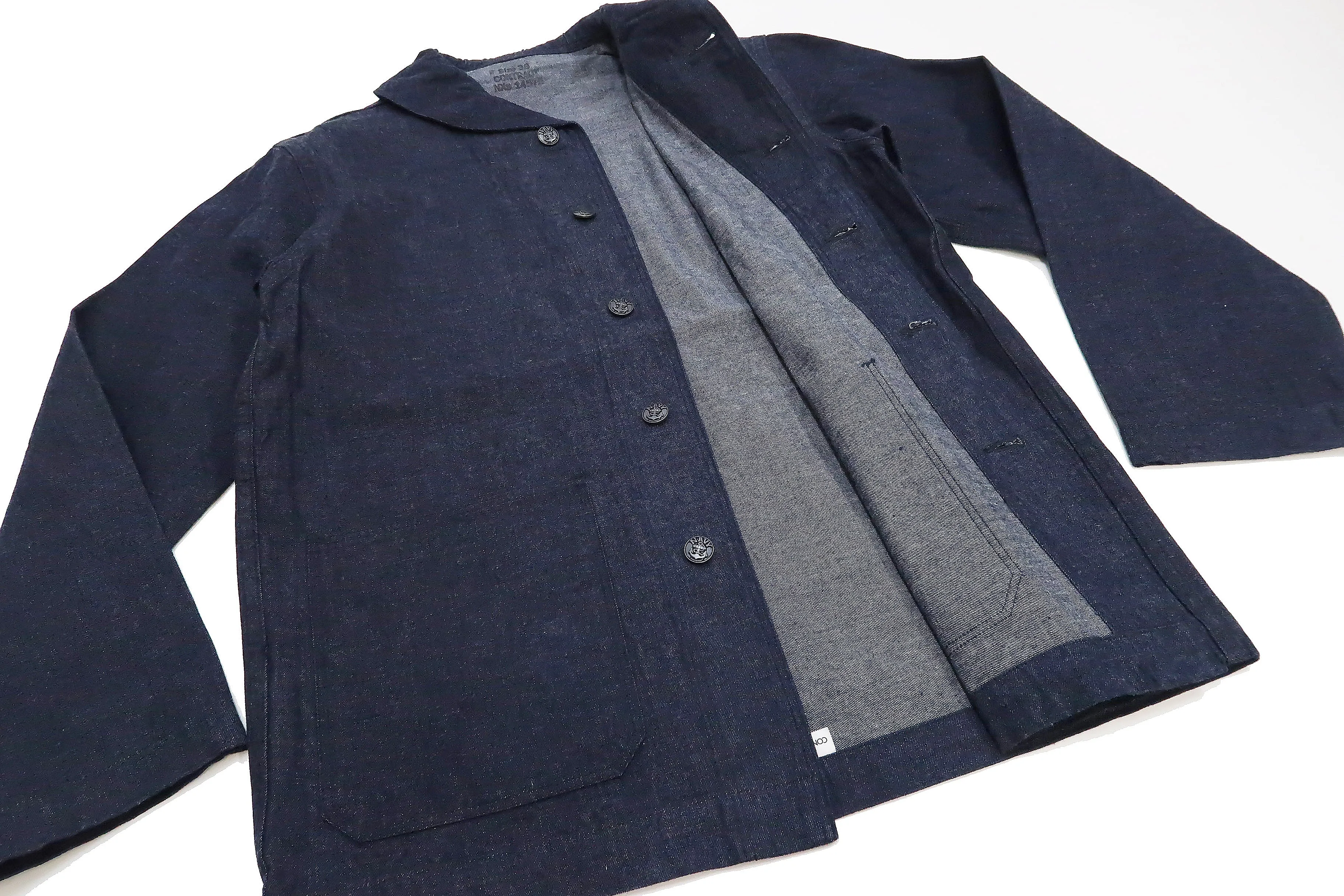 Buzz Rickson Shawl Collar Denim Jacket Men's Reproduction of US Navy Dungaree Jumper BR12744