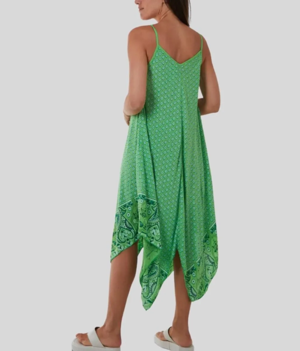 Green Mandala Hanky Hem Cami Dress