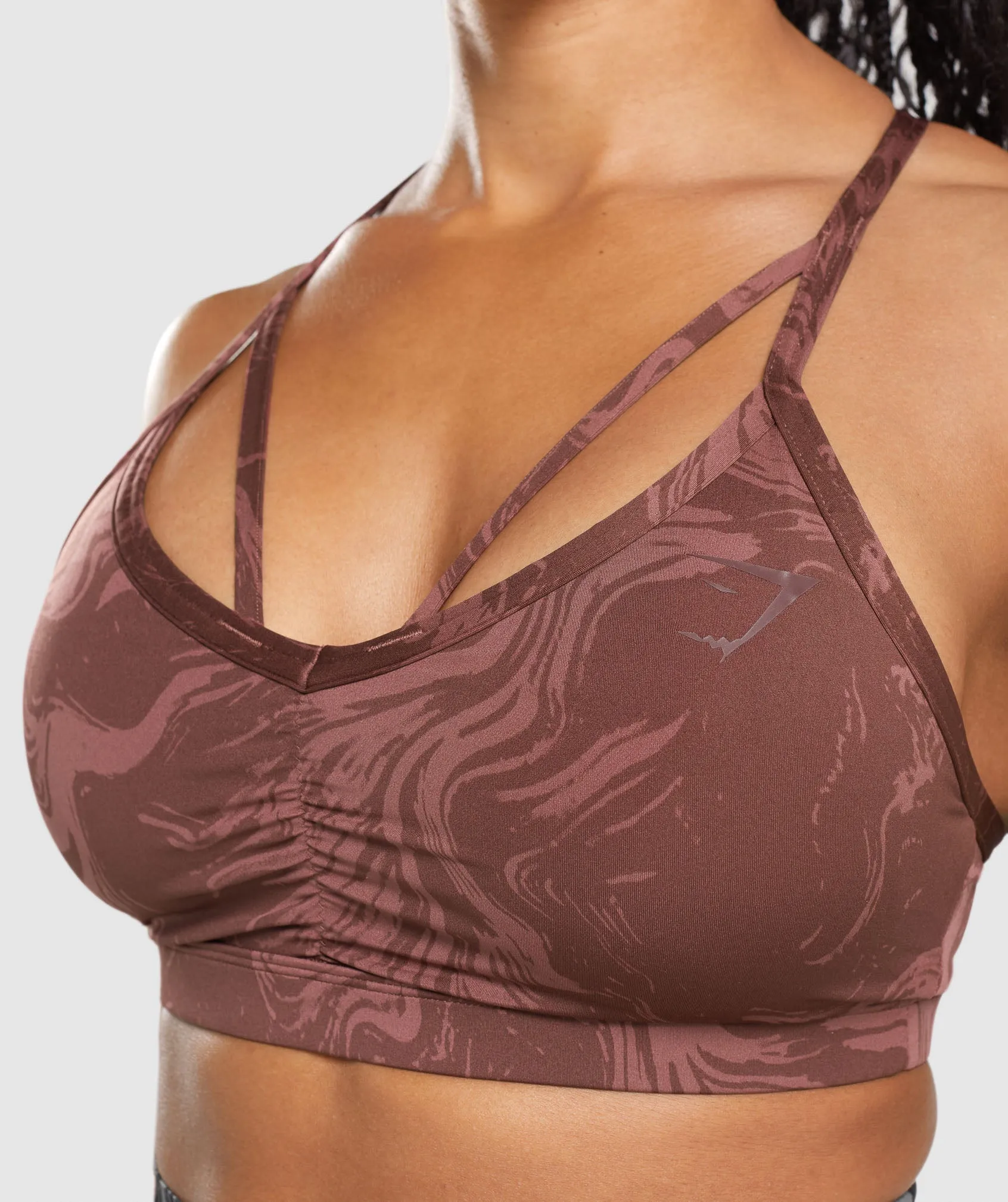 GS Power Sports Bra - Cherry Brown Print