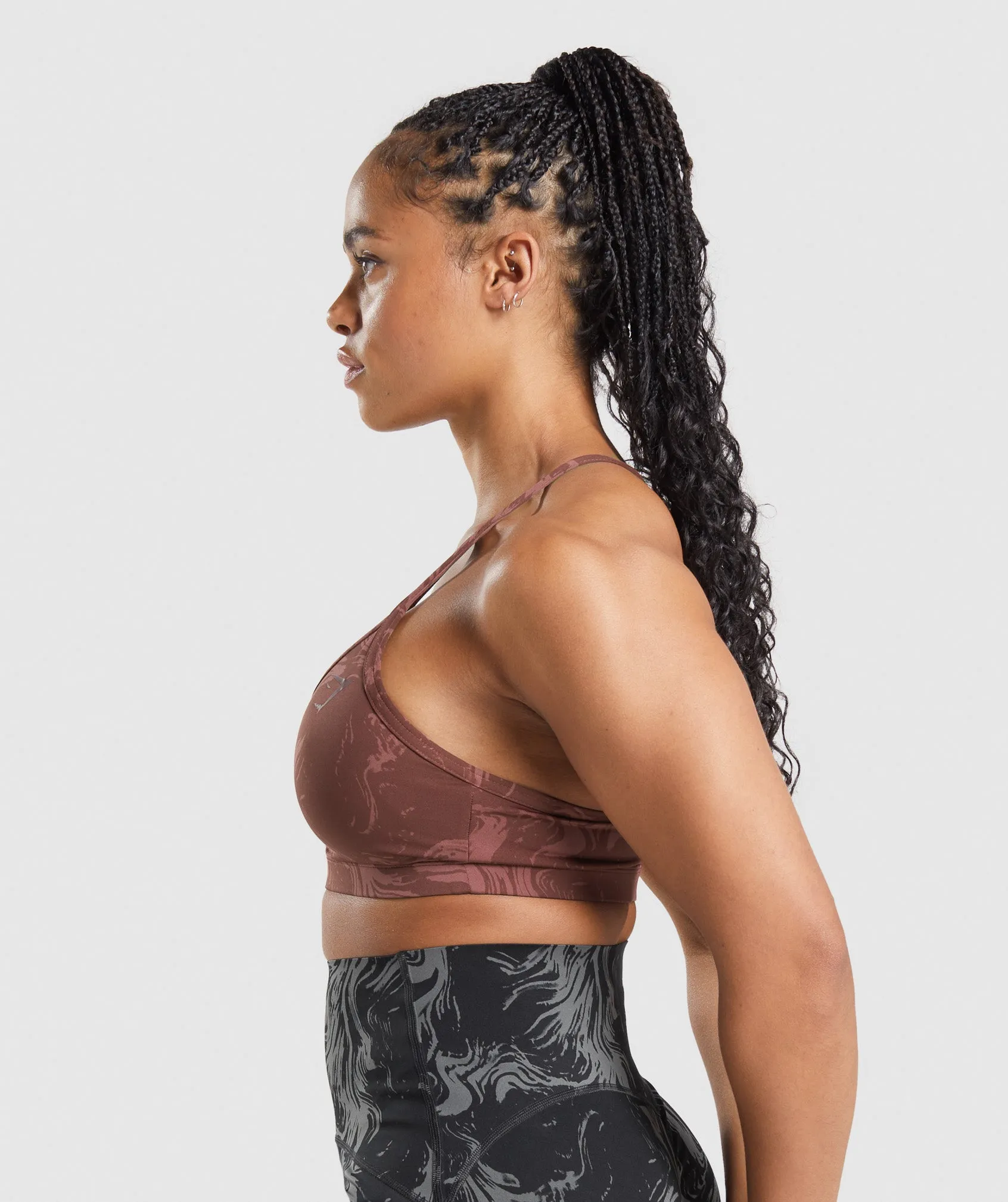 GS Power Sports Bra - Cherry Brown Print