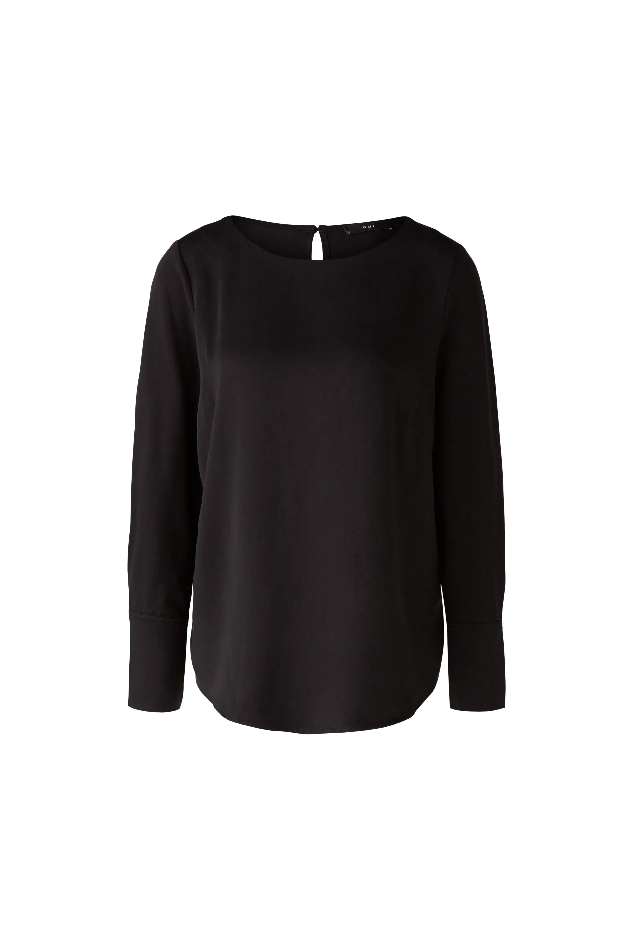 Oui Scoop Neck Blouse With Long Sleeves