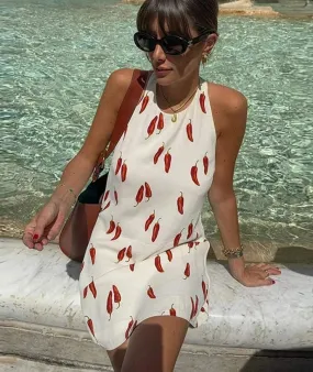 Peppa - Halter mini dress with pepper print