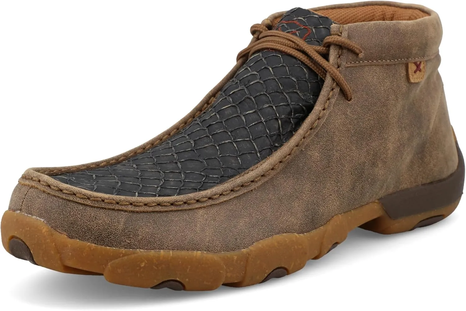 Twisted X Men's Chukka Driving Moc, Moc Toe, Black & Bomber, 10.5 W