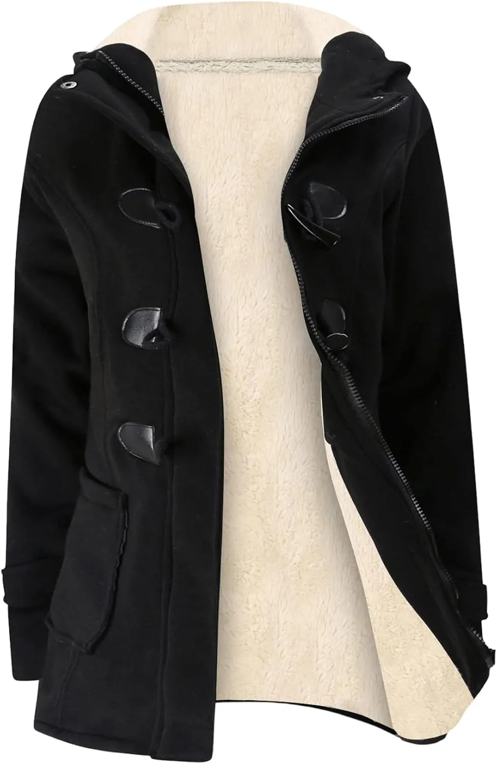 Winter Jackets for Women, Toggle Duffle Coat for Winter, Sherpa Lined Jacket Women