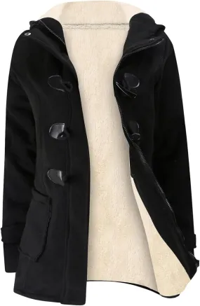 Winter Jackets for Women, Toggle Duffle Coat for Winter, Sherpa Lined Jacket Women