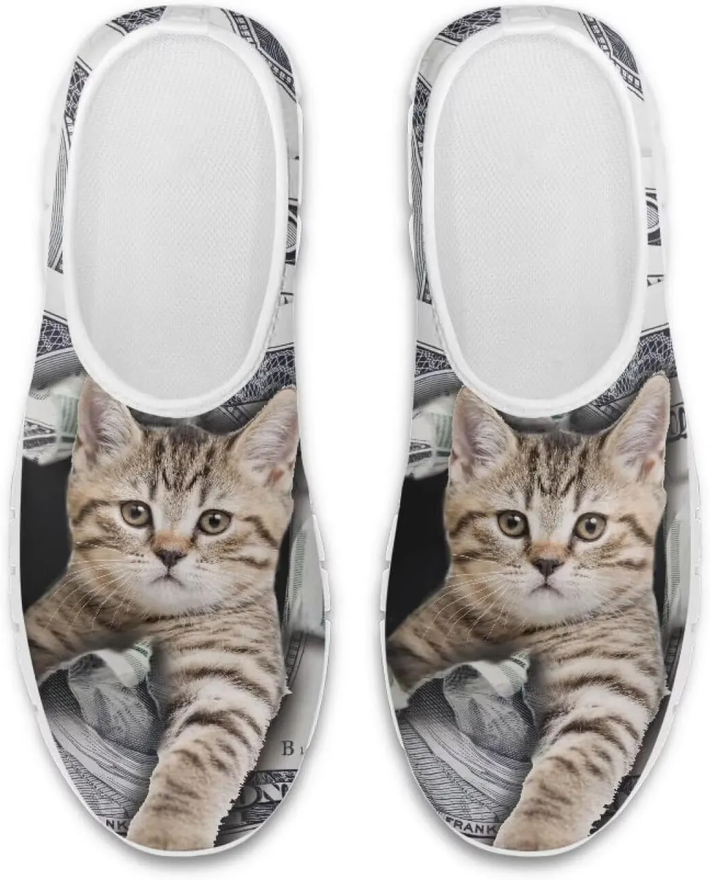 Women's Supportive Running Shoes Cats Casual Outdoor Camping Sneakers Lightweight Elastic Non Slip Tennis Loafers Size 5.5 White Sole